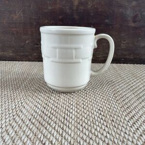Longaberger Pottery Ivory Woven Traditions Coffee Mug